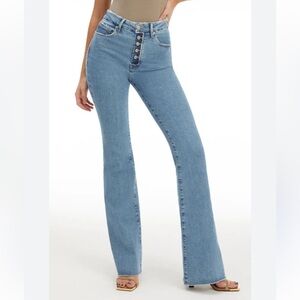 GOOD AMERICAN Good Legs Women's Light Blue Flared Jeans Size 4/27